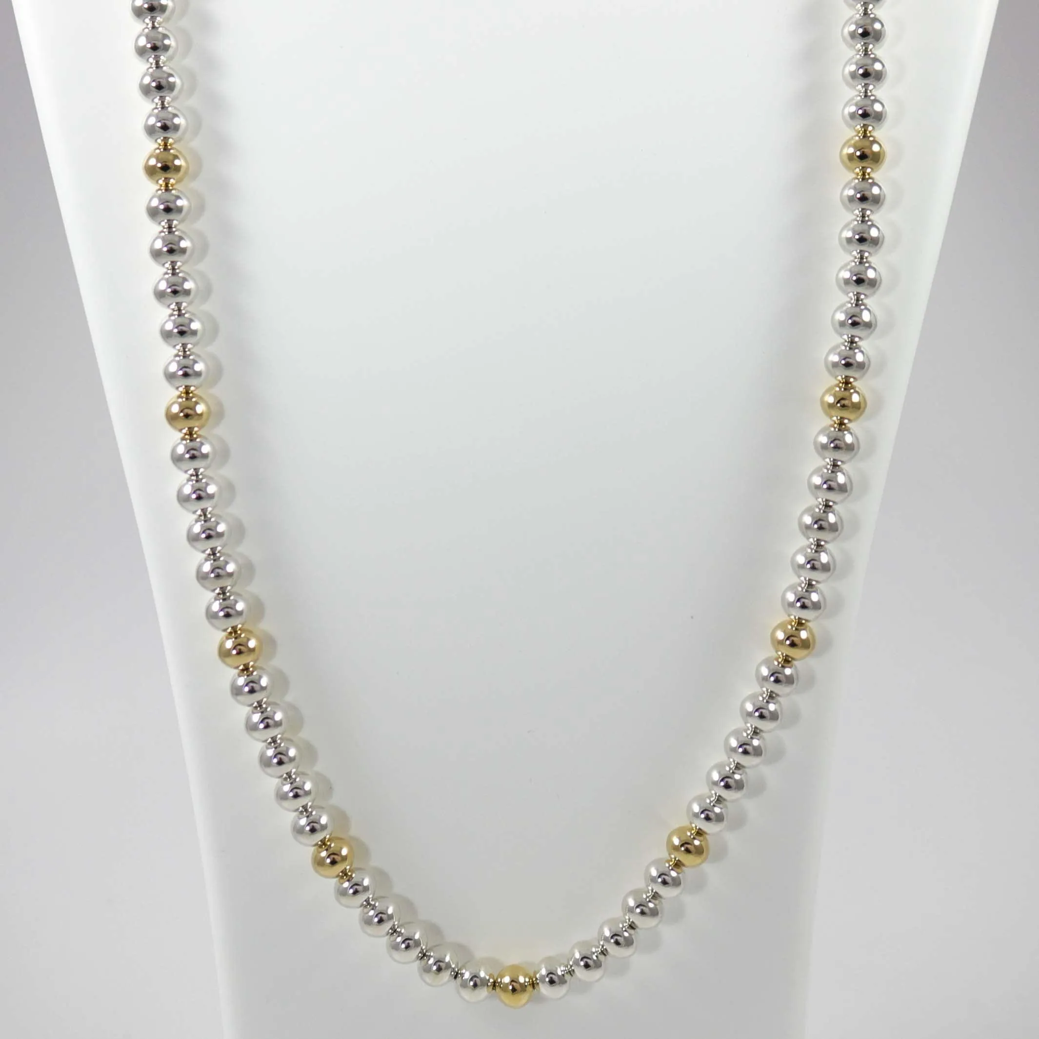 Gold and Silver Bead Necklace