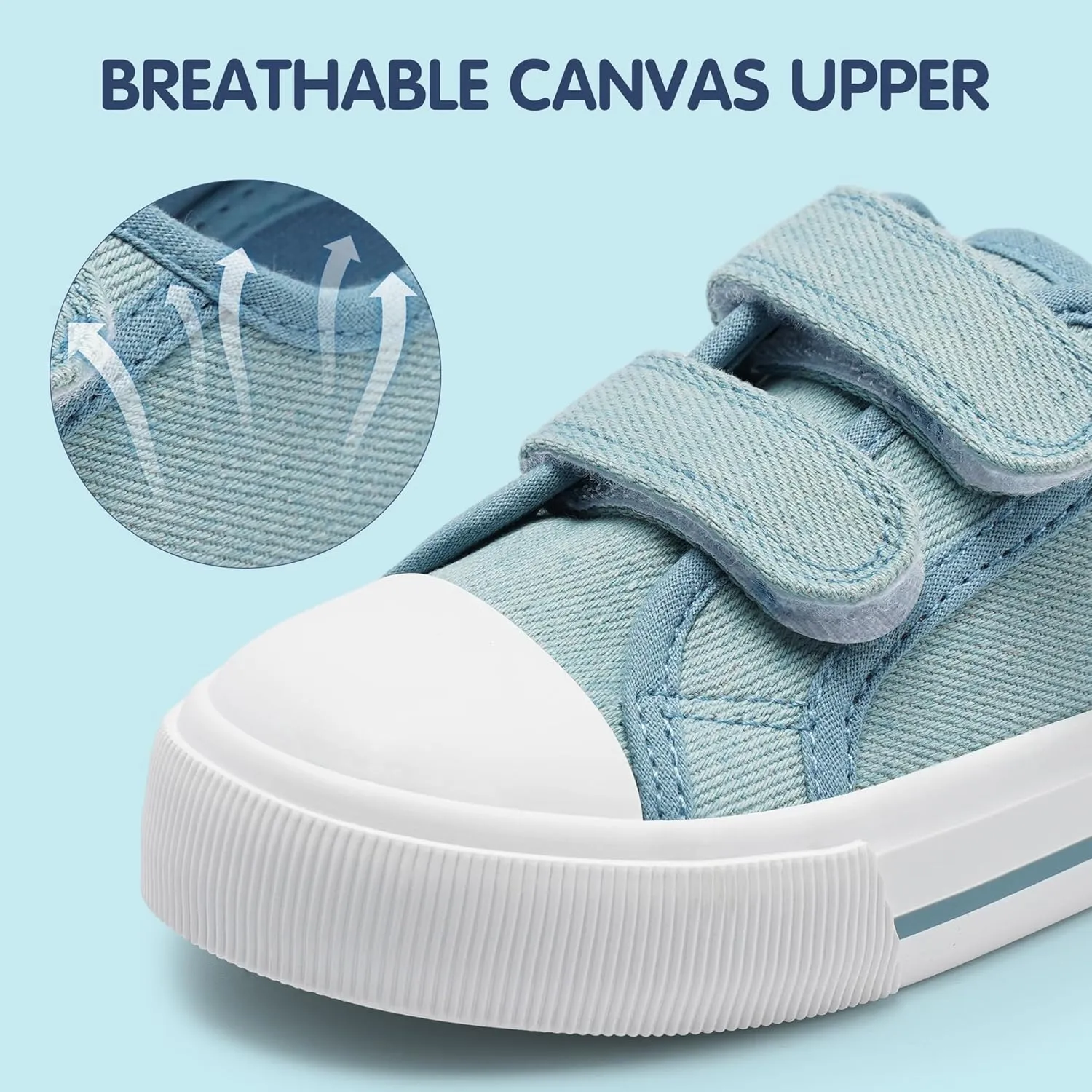 Harvest Land Toddler Kids Canvas Sneakers for Boys and Girls  Casual Walking Shoes with Double Hook-and-Loop Straps, Non-Slip Lightweight Trainers for Baby & Little Kids