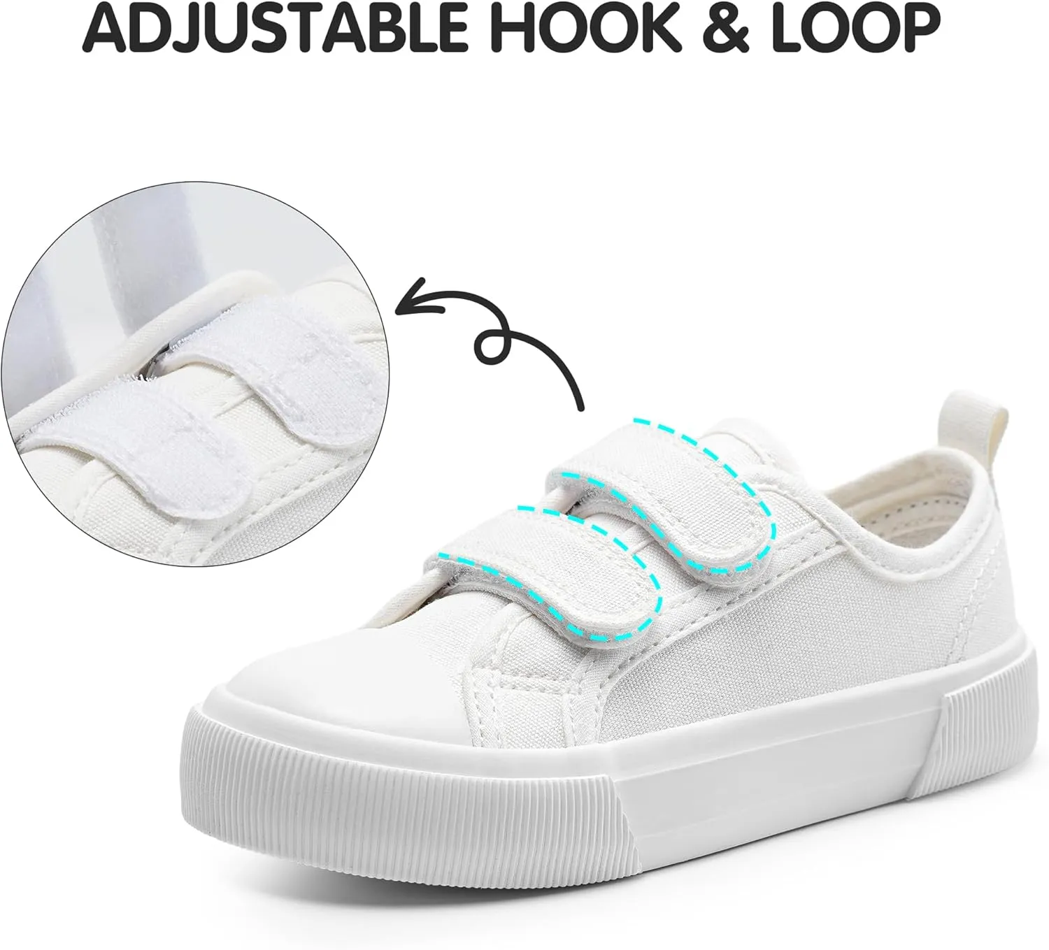 Harvest Land Toddler Kids Canvas Sneakers for Boys and Girls  Casual Walking Shoes with Double Hook-and-Loop Straps, Non-Slip Lightweight Trainers for Baby & Little Kids