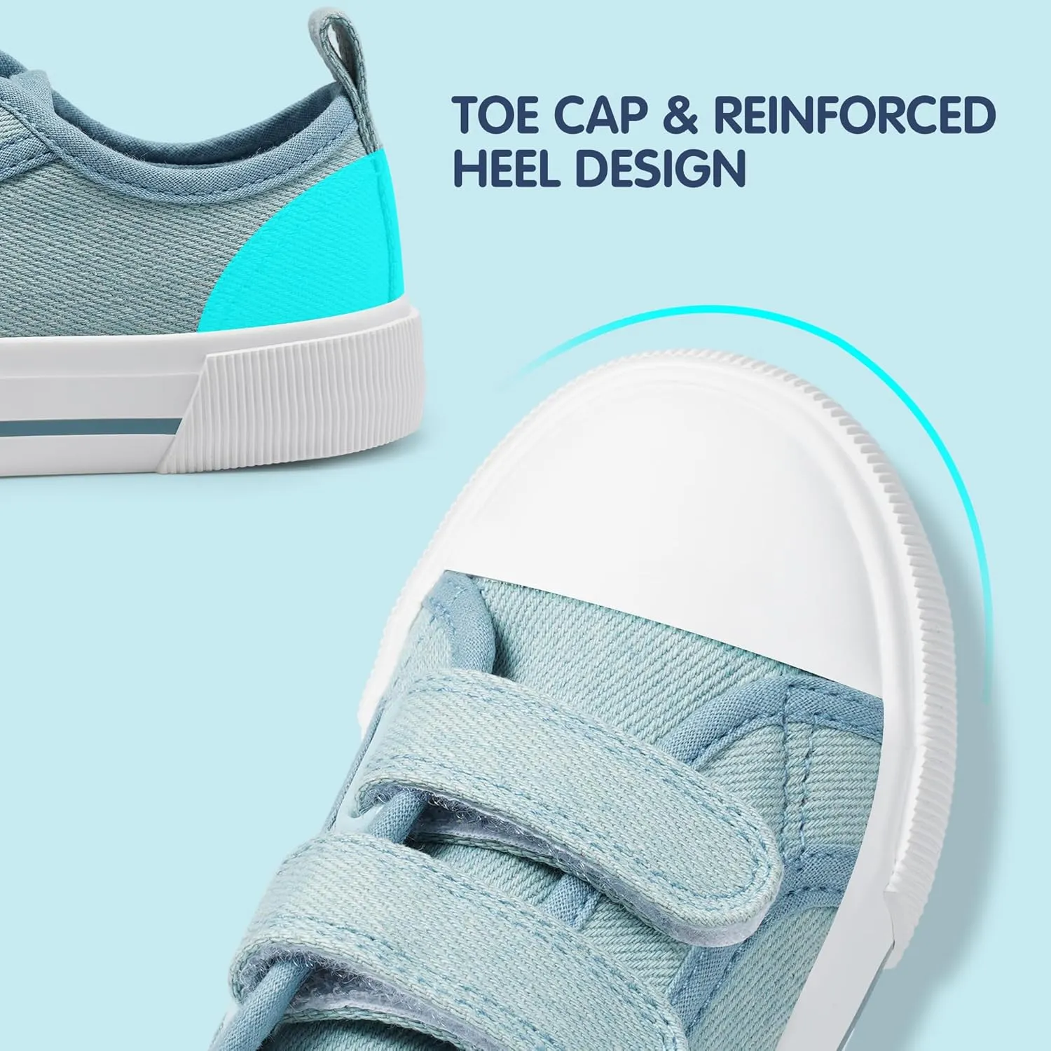 Harvest Land Toddler Kids Canvas Sneakers for Boys and Girls  Casual Walking Shoes with Double Hook-and-Loop Straps, Non-Slip Lightweight Trainers for Baby & Little Kids