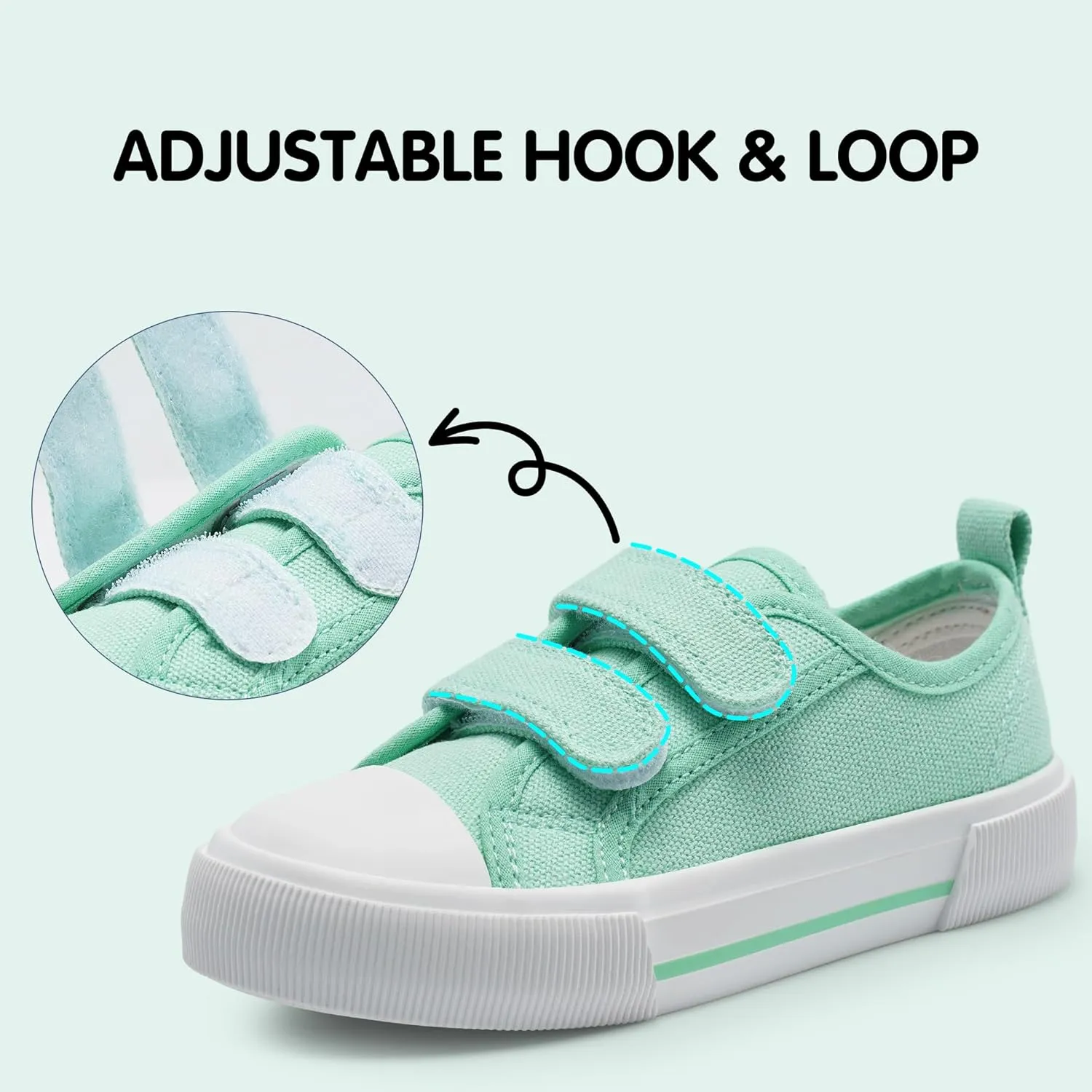 Harvest Land Toddler Kids Canvas Sneakers for Boys and Girls  Casual Walking Shoes with Double Hook-and-Loop Straps, Non-Slip Lightweight Trainers for Baby & Little Kids