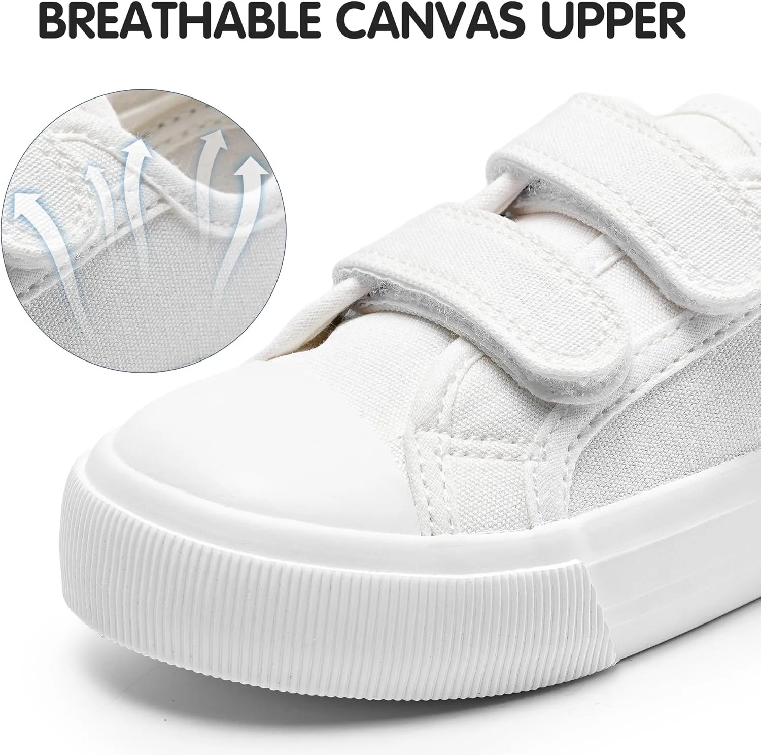 Harvest Land Toddler Kids Canvas Sneakers for Boys and Girls  Casual Walking Shoes with Double Hook-and-Loop Straps, Non-Slip Lightweight Trainers for Baby & Little Kids