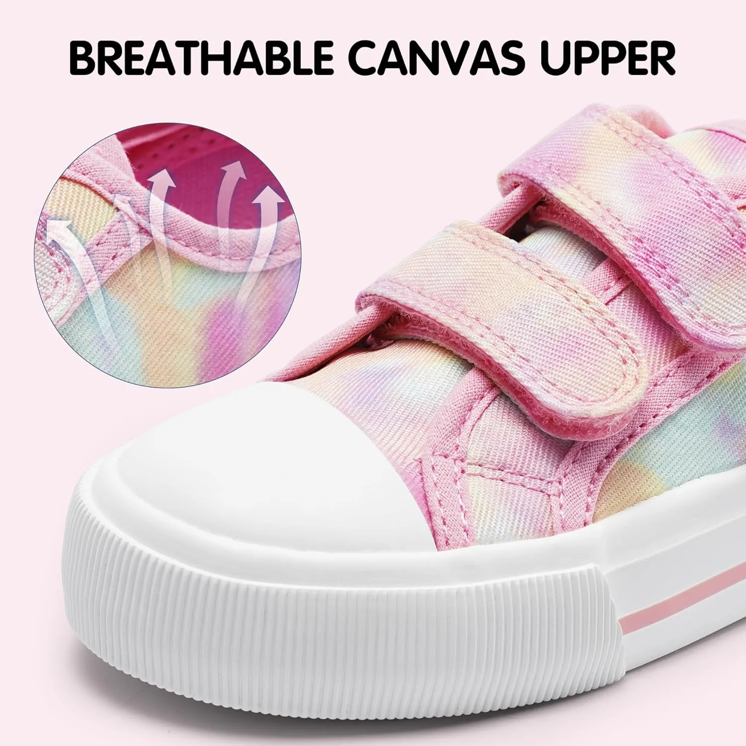 Harvest Land Toddler Kids Canvas Sneakers for Boys and Girls  Casual Walking Shoes with Double Hook-and-Loop Straps, Non-Slip Lightweight Trainers for Baby & Little Kids
