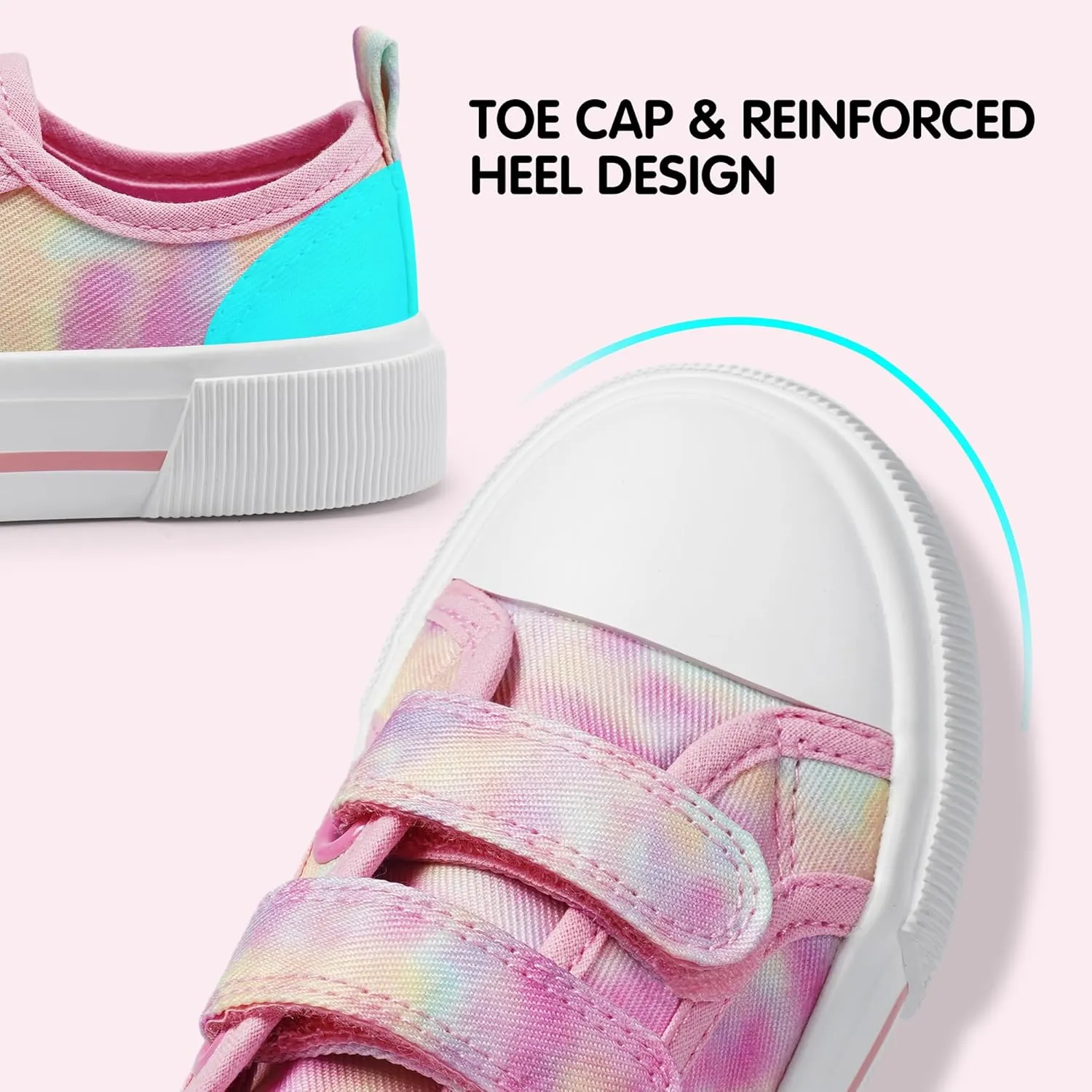Harvest Land Toddler Kids Canvas Sneakers for Boys and Girls  Casual Walking Shoes with Double Hook-and-Loop Straps, Non-Slip Lightweight Trainers for Baby & Little Kids
