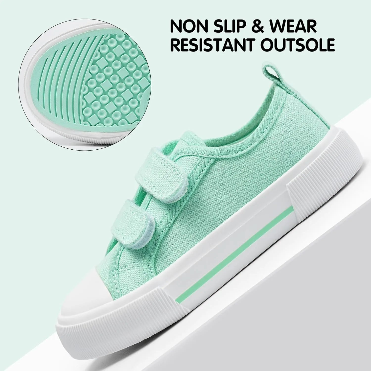 Harvest Land Toddler Kids Canvas Sneakers for Boys and Girls  Casual Walking Shoes with Double Hook-and-Loop Straps, Non-Slip Lightweight Trainers for Baby & Little Kids