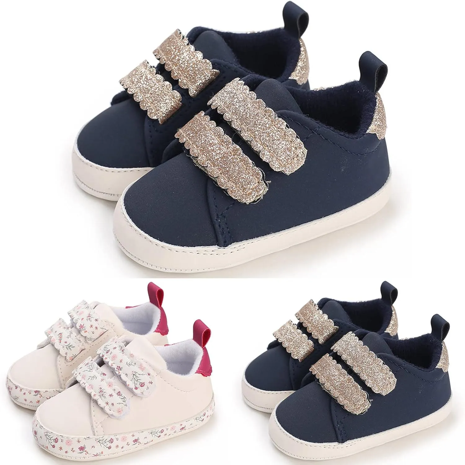 Infant Baby First Walking Shoes Toddlers Flat Bottom Non Slip Soft Sole Round Toe Toddler First Walking Shoes Girls