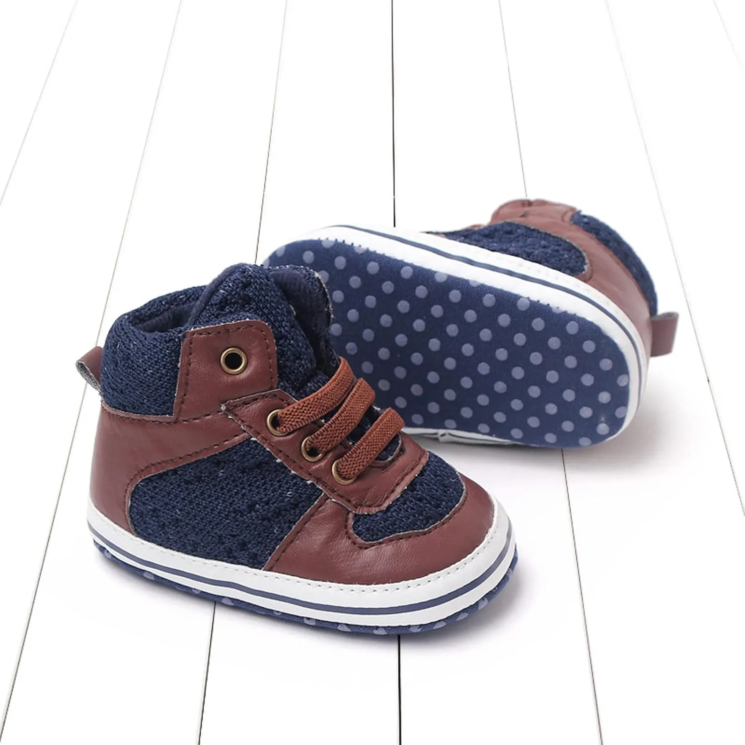 Infant Baby Girls Boys High Tops Ankle Sneakers Infant Newborn Soft Sole Anti-Slip Prewalker First Walking Shoes
