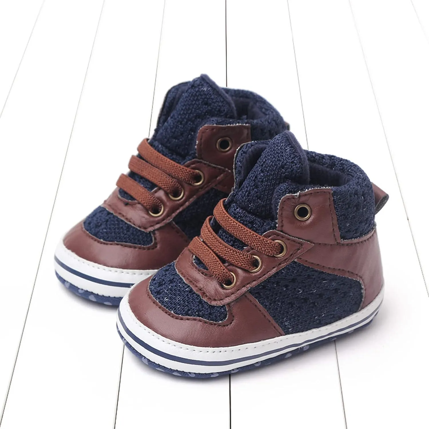 Infant Baby Girls Boys High Tops Ankle Sneakers Infant Newborn Soft Sole Anti-Slip Prewalker First Walking Shoes