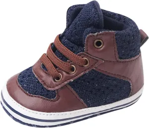 Infant Baby Girls Boys High Tops Ankle Sneakers Infant Newborn Soft Sole Anti-Slip Prewalker First Walking Shoes