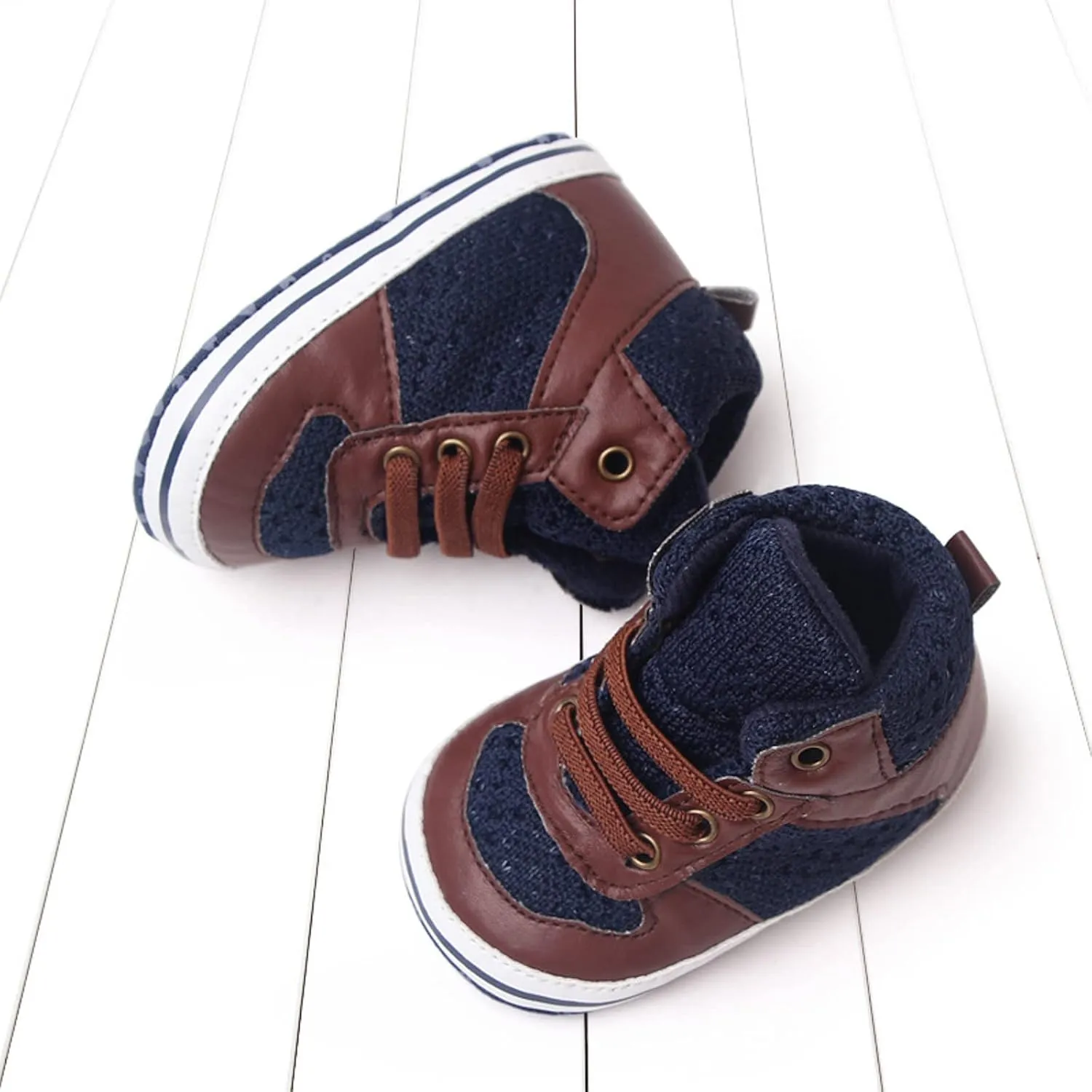 Infant Baby Girls Boys High Tops Ankle Sneakers Infant Newborn Soft Sole Anti-Slip Prewalker First Walking Shoes
