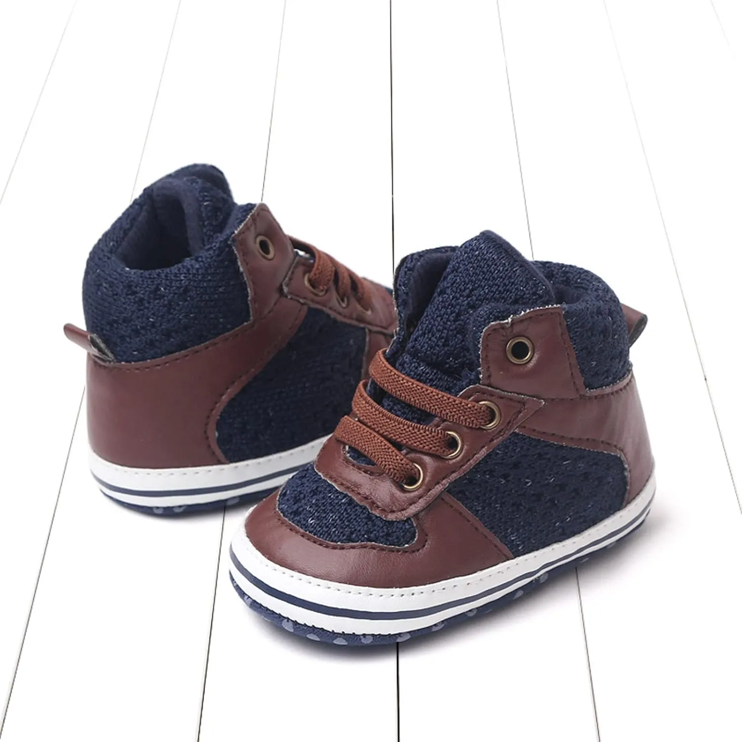 Infant Baby Girls Boys High Tops Ankle Sneakers Infant Newborn Soft Sole Anti-Slip Prewalker First Walking Shoes