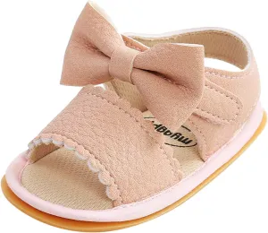 Infant Baby Girls Boys Sandals Summer Bowknot Crib Shoes Toddler Pu Leather Flower Dress Flat First Toddler Indoor Shoe