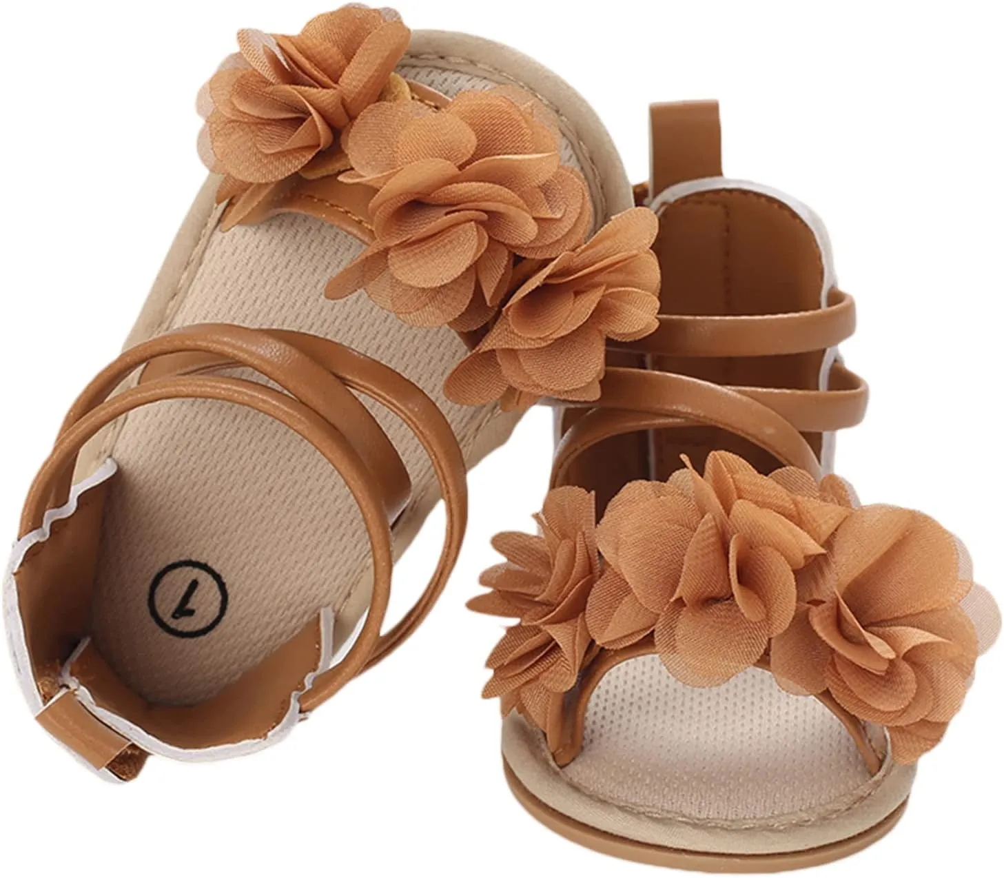 Infant Baby Girls Casual Sandals, Flower Patchwork Bandage Soft Sole Non-Slip Princess Flat Shoes