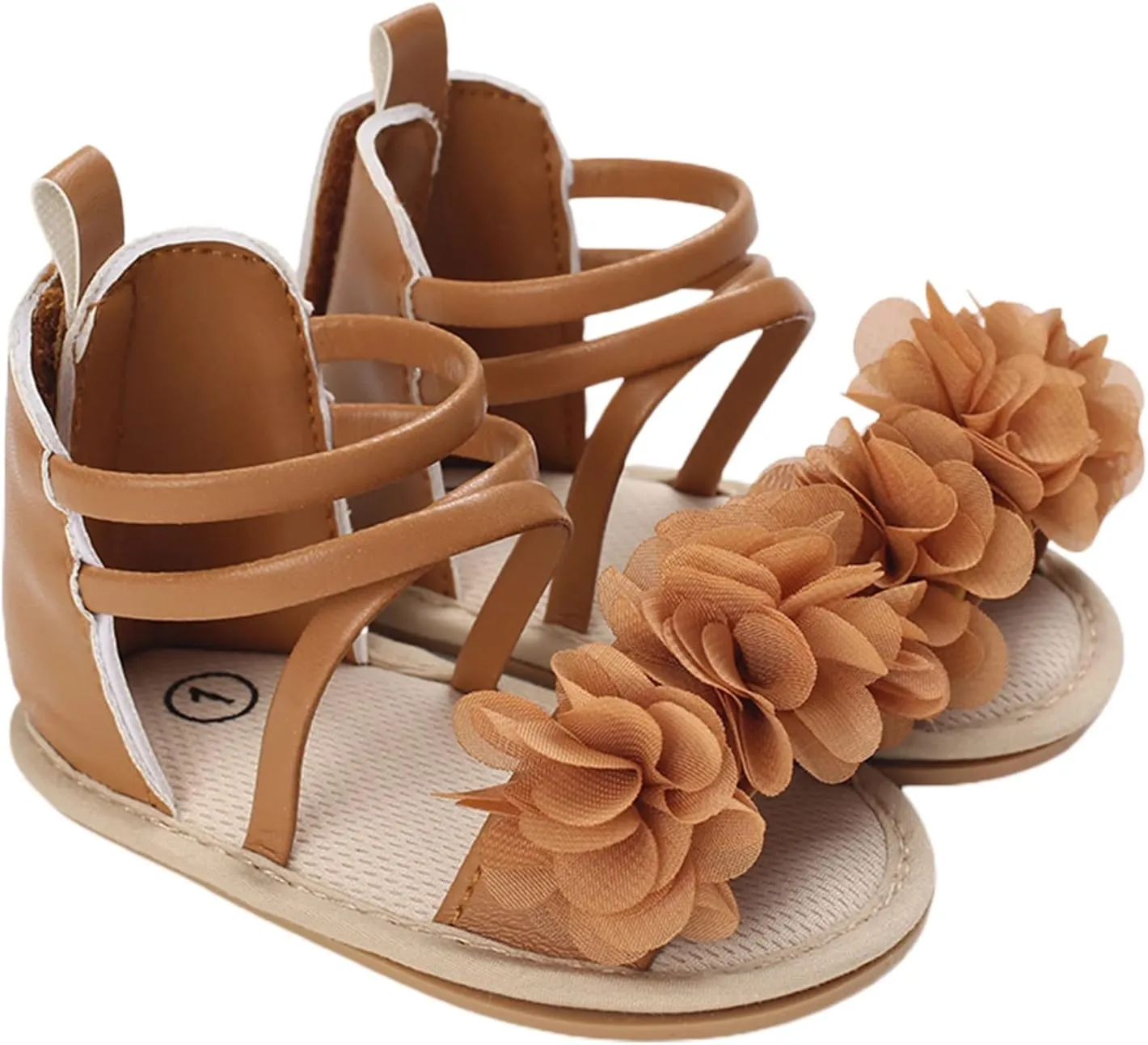 Infant Baby Girls Casual Sandals, Flower Patchwork Bandage Soft Sole Non-Slip Princess Flat Shoes