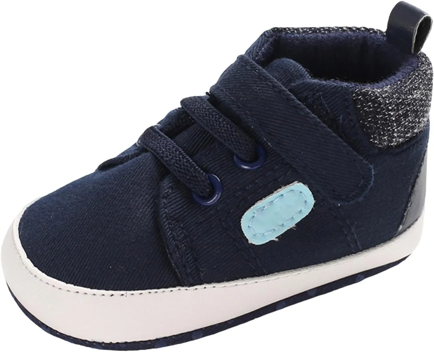 Infant Baby High Top Sneakers Soft Soles Anti Slip Ankle Shoes Prewalker Lightweight First Walking rib Shoes