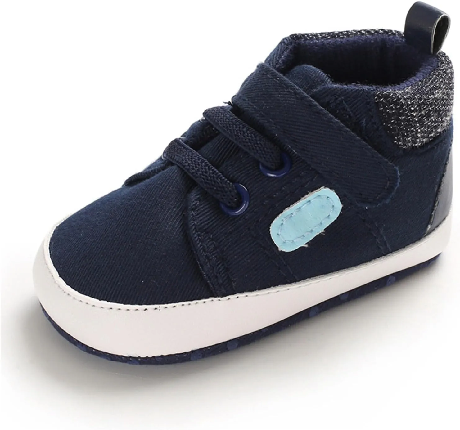 Infant Baby High Top Sneakers Soft Soles Anti Slip Ankle Shoes Prewalker Lightweight First Walking rib Shoes