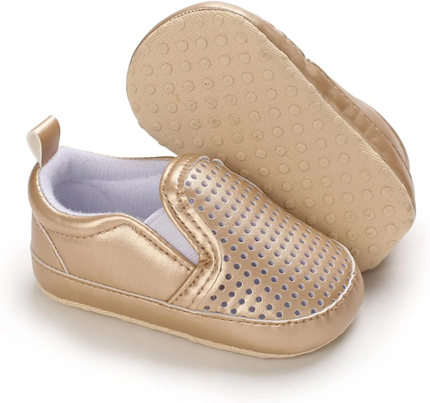 Infant Baby Mesh Hollow Leather First Walking Shoes Soft Sole Slip On Solid Platform Casual Sneakers for Toddler