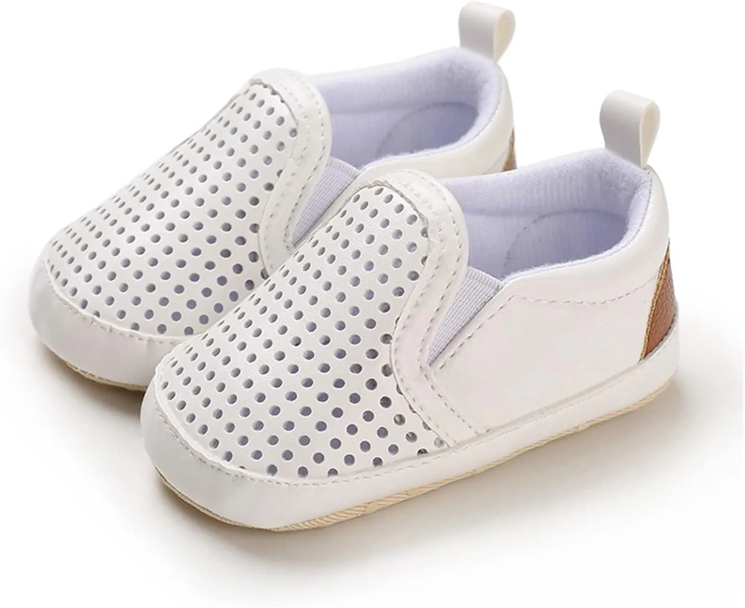 Infant Baby Mesh Hollow Leather First Walking Shoes Toddler Soft Sole Slip On Solid Color Platform Casual Sneakers