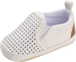 Infant Baby Mesh Hollow Leather First Walking Shoes Toddler Soft Sole Slip On Solid Color Platform Casual Sneakers