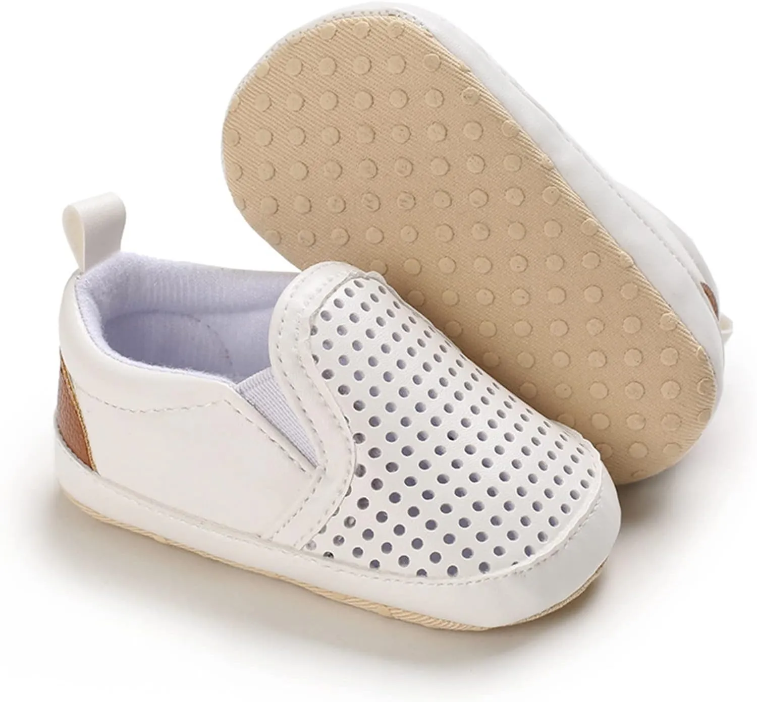 Infant Baby Mesh Hollow Leather First Walking Shoes Toddler Soft Sole Slip On Solid Color Platform Casual Sneakers