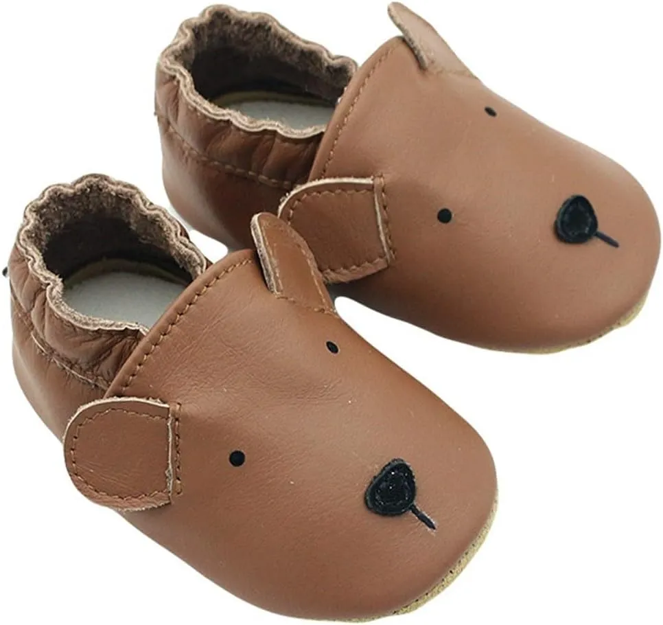 Infant Baby Soft Sole PU Leather Prewalker Shoes Infant Toddler Cute artoon Animal Slip-on Shoes Casual Slippers 3 Month Baby Hat