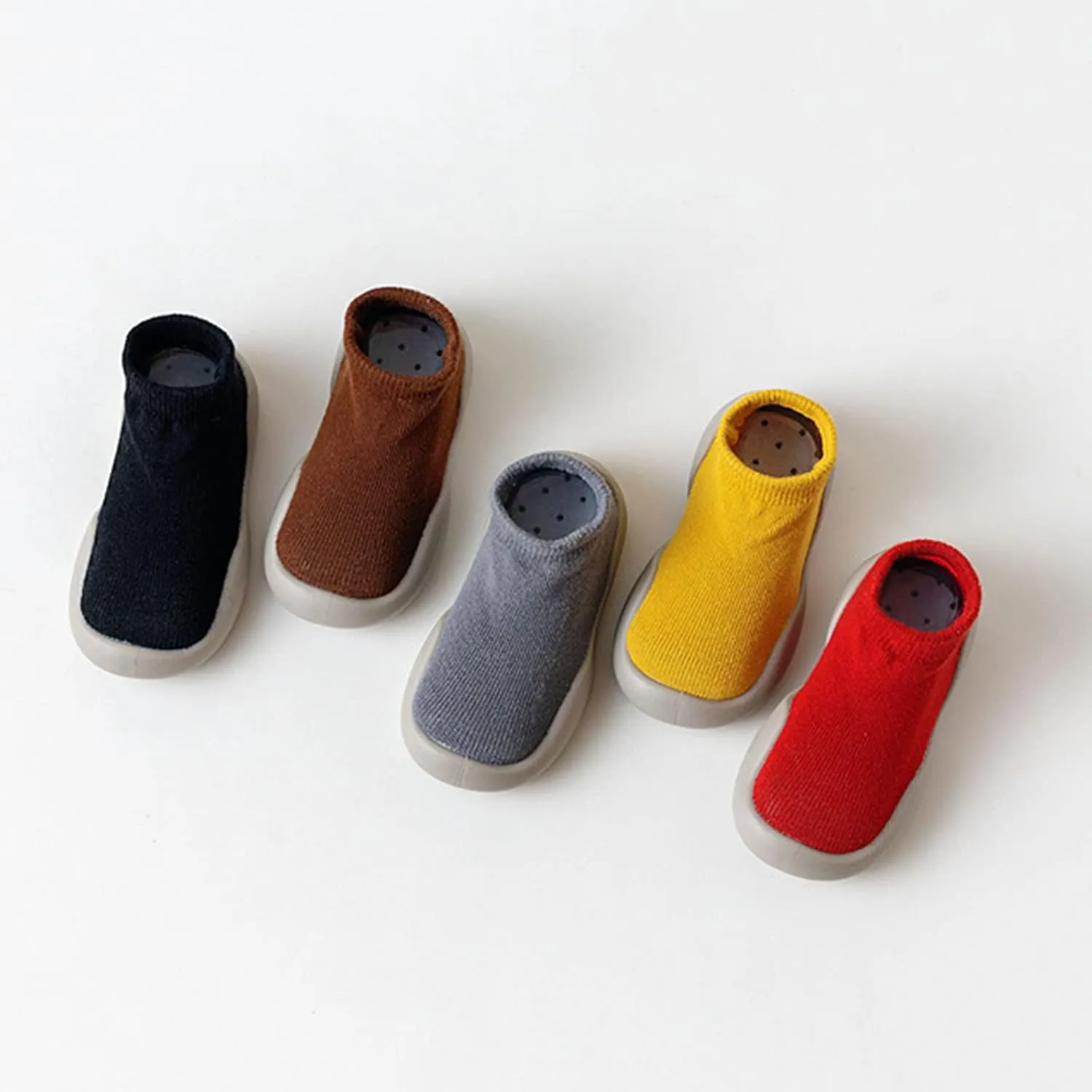 Infant Fall Solid Socks Shoes Boys Girls First Walking Shoes Baby Home Floor Socks Soft Rubber Sole Shoes Baby Shoes