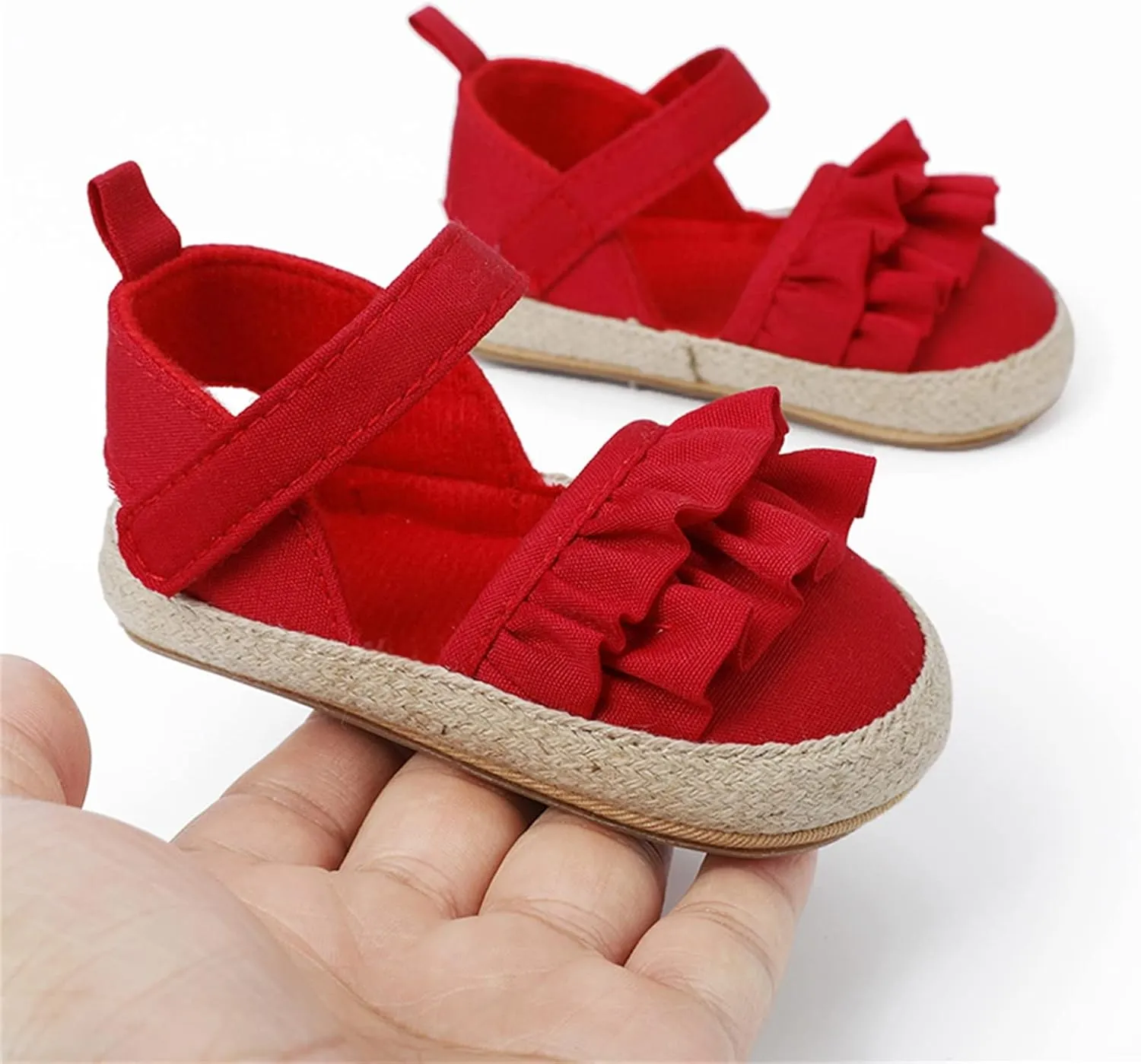 Infant Girls Ruffles Shoes First Walkers Shoes Summer Toddler Flat Sandals Sandals Size 13 Girls