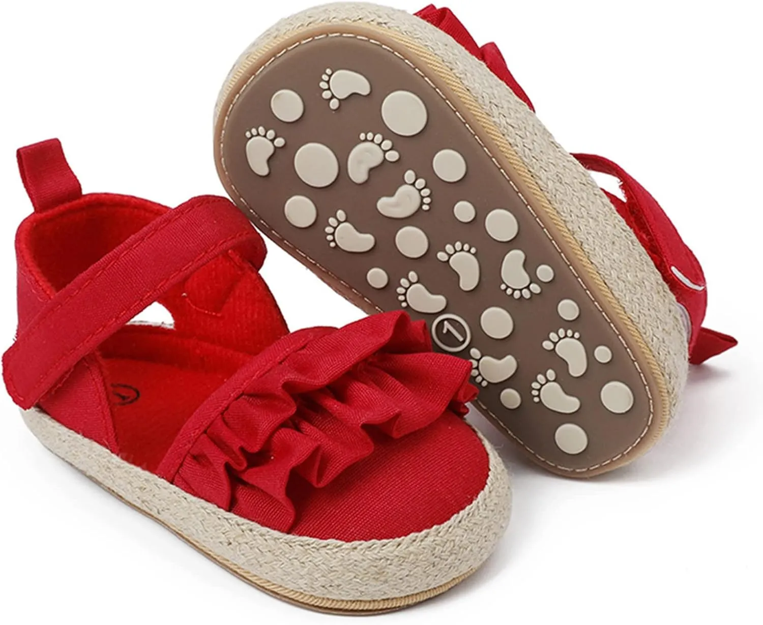 Infant Girls Ruffles Shoes First Walkers Shoes Summer Toddler Flat Sandals Sandals Size 13 Girls