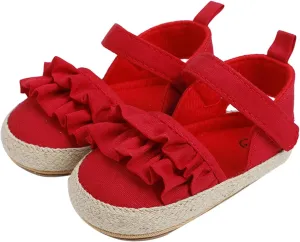 Infant Girls Ruffles Shoes First Walkers Shoes Summer Toddler Flat Sandals Sandals Size 13 Girls
