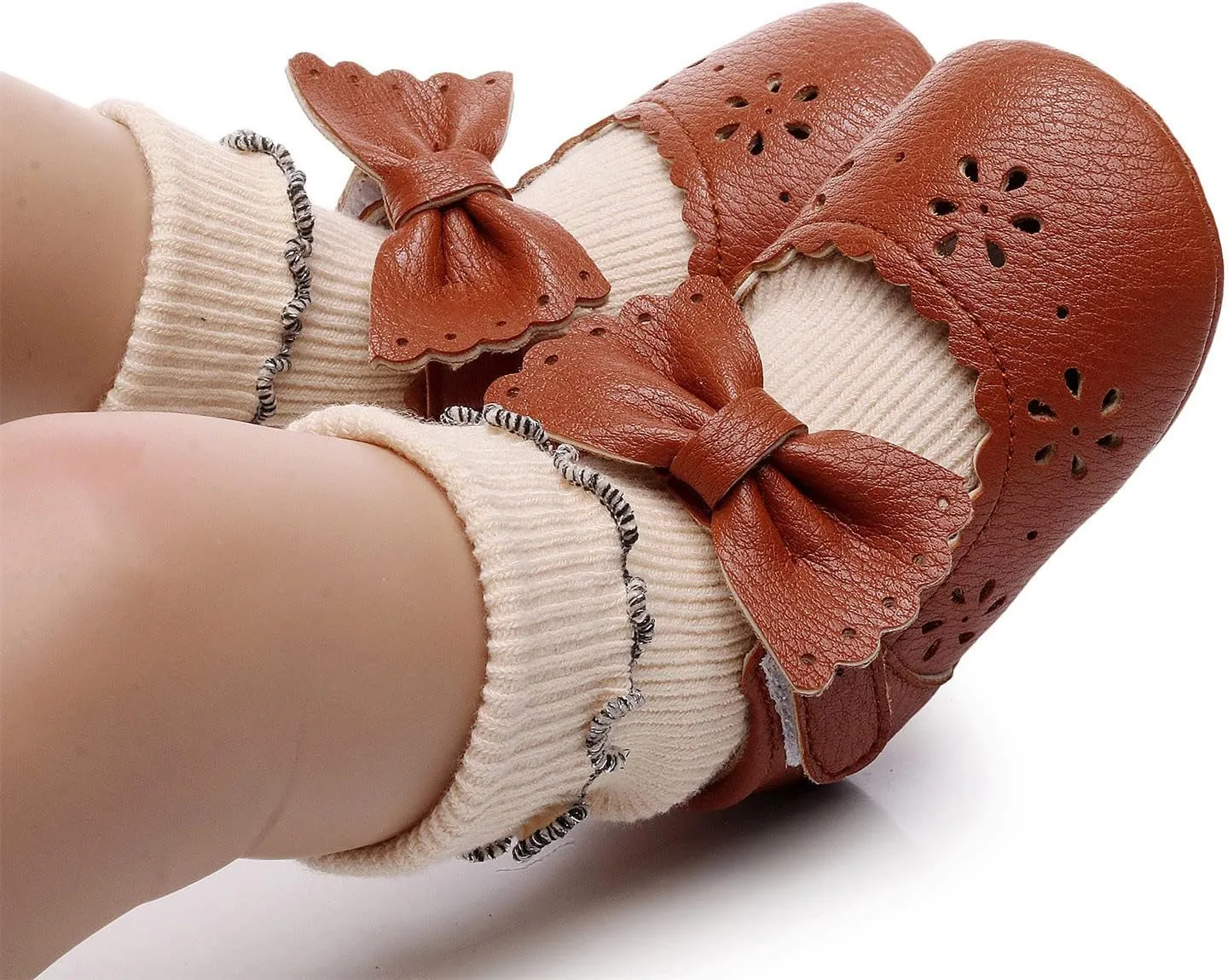 Infant Girls Single Shoes Bowknot First Walkers Shoes Hook Loop Toddler Soft Bottom Breathable Princess Shoes Kids Shoes