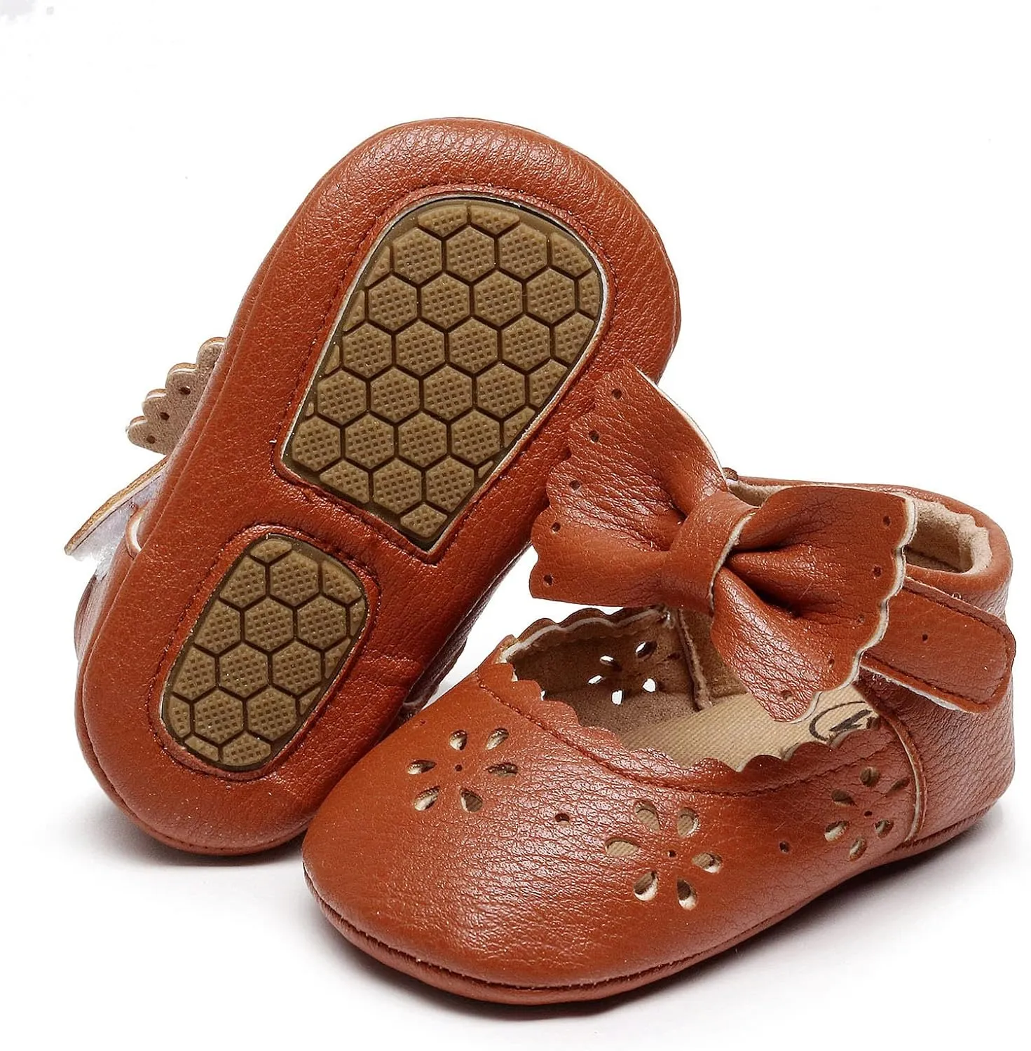 Infant Girls Single Shoes Bowknot First Walkers Shoes Hook Loop Toddler Soft Bottom Breathable Princess Shoes Kids Shoes