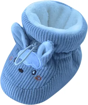 Infant Shoes Baby Boys Girls Slippers Cozy Fleece Booties First Walking Shoes Warm Socks Newborn Crib Shoes (Grey, 6-12 Months)