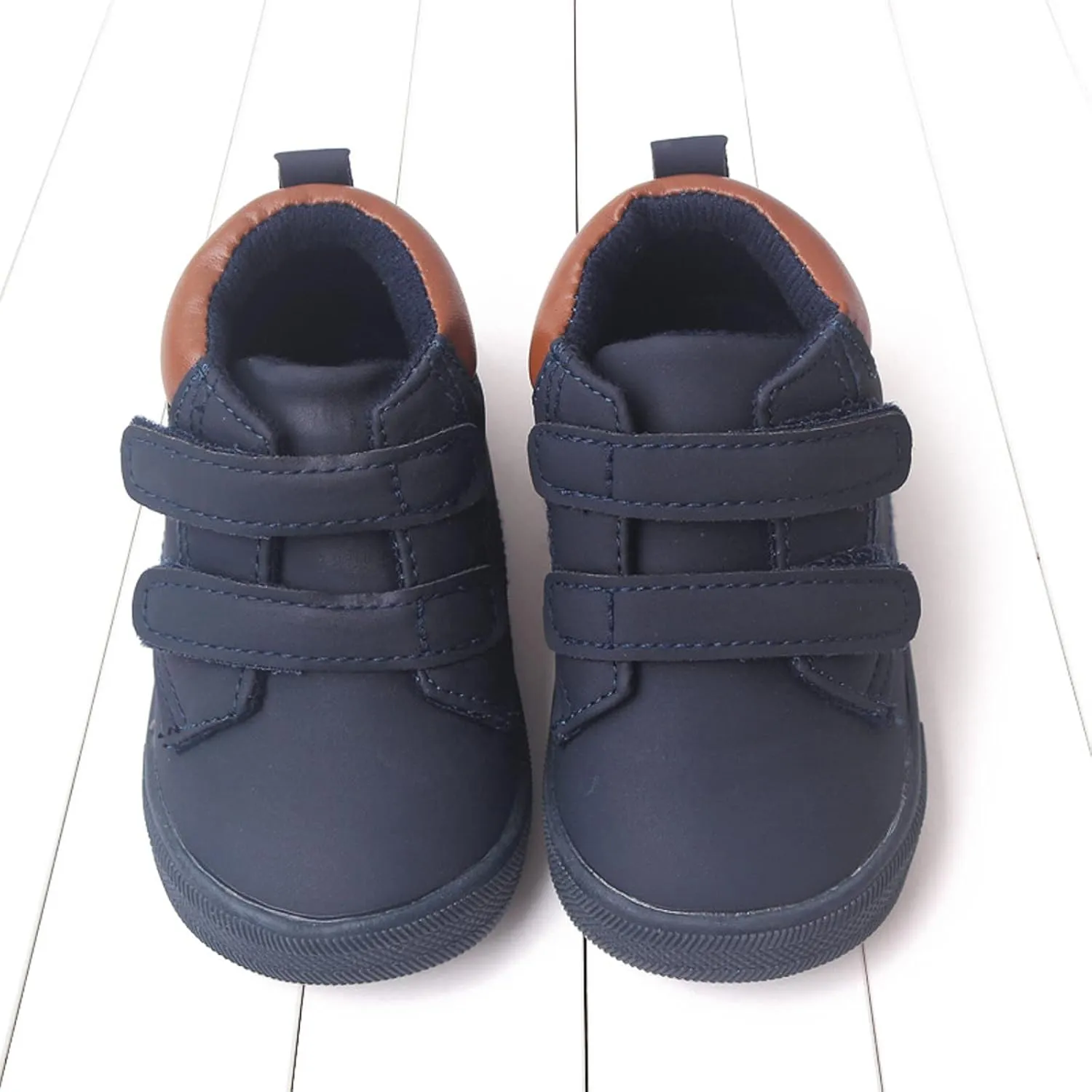 Infant Toddler Boys Girls Ankle Sneakers Baby PU Leather High Tops Soft Anti-Slip Sole First Walking Sports Shoes