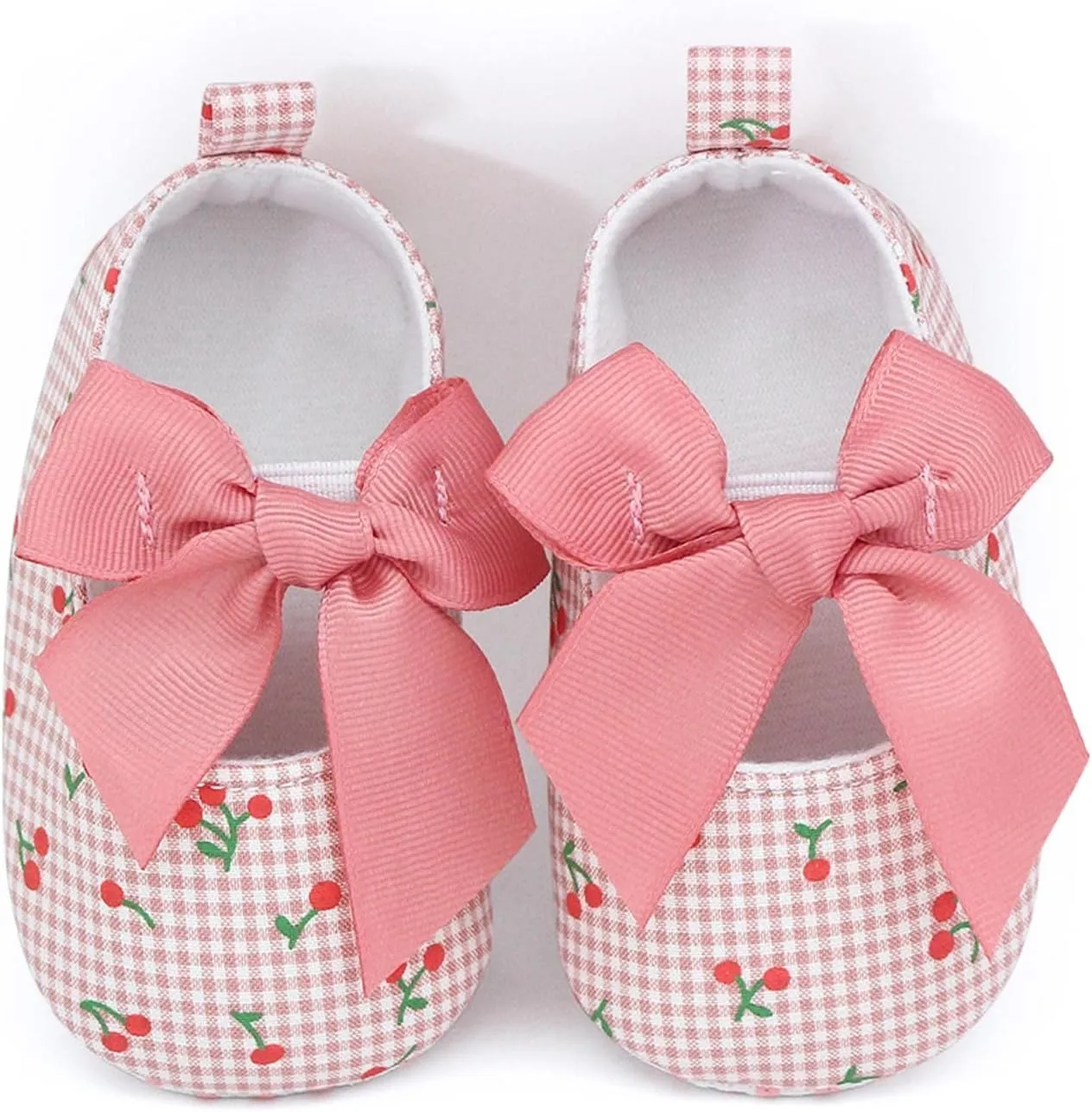 Infant Toddler Shoes Soft Sole Cute Bow Plaid Fruit Print Toddler Shoes Infant Size 4 Shoes Girls