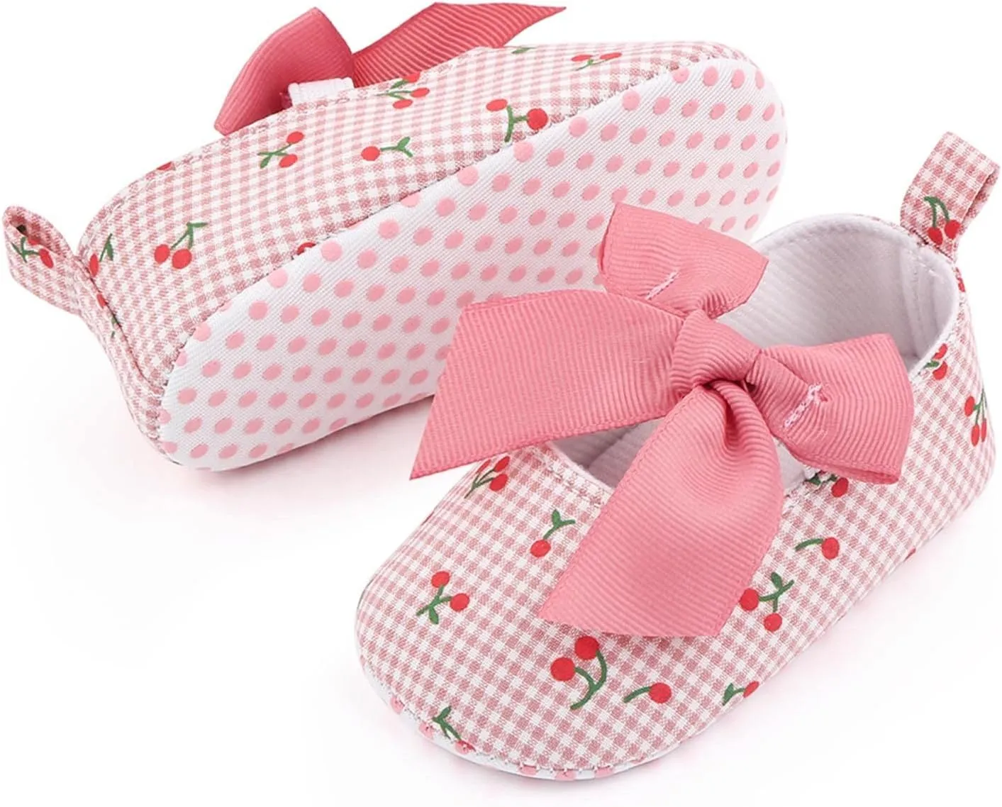 Infant Toddler Shoes Soft Sole Cute Bow Plaid Fruit Print Toddler Shoes Infant Size 4 Shoes Girls