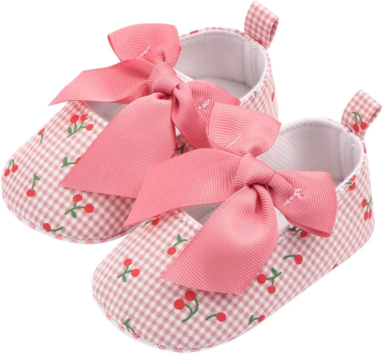 Infant Toddler Shoes Soft Sole Cute Bow Plaid Fruit Print Toddler Shoes Infant Size 4 Shoes Girls