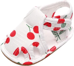 Infant Toddler Shoes Soft Sole Non Slip Toddler Floor Shoes Fruit Cherry Print Sandals Water Shoes for Big Boys