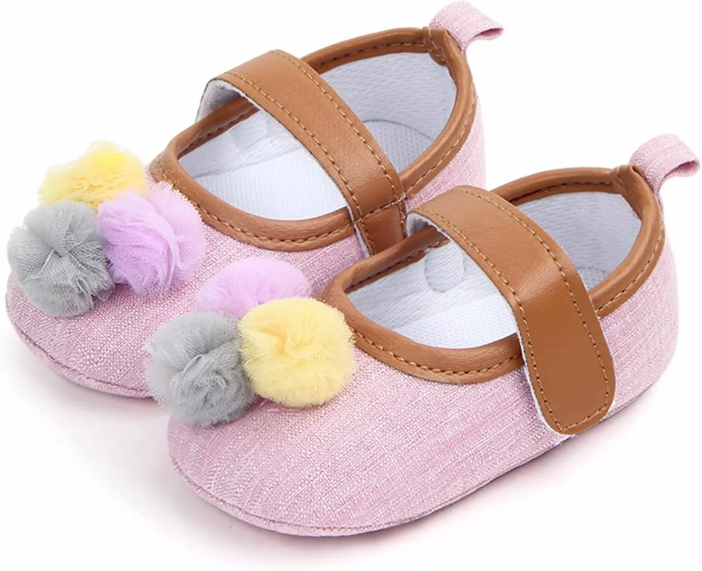 Infant Toddler Shoes Soft Sole Toddler Shoes Ball Hook Loop Breathable Princess Shoes Toddler Indoor Shoe