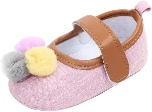 Infant Toddler Shoes Soft Sole Toddler Shoes Ball Hook Loop Breathable Princess Shoes Toddler Indoor Shoe