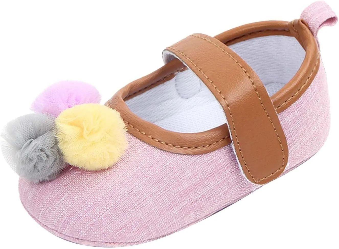 Infant Toddler Shoes Soft Sole Toddler Shoes Ball Hook Loop Breathable Princess Shoes Toddler Indoor Shoe