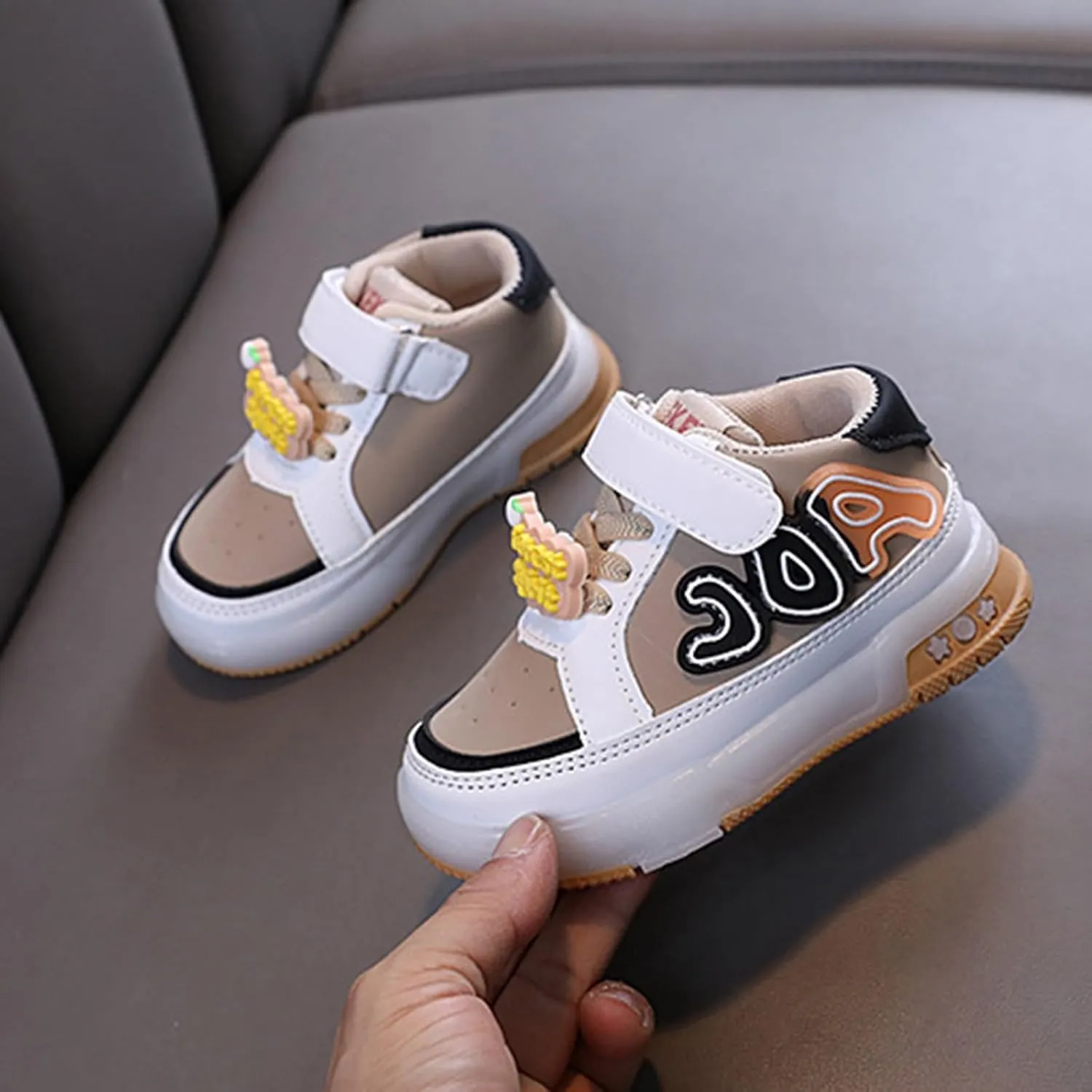 Infant Toddler Sneakers for Boys Girls Light Up Breathable Lightweight Soft Sole Casual Kids Big Girl Shoe Size 2