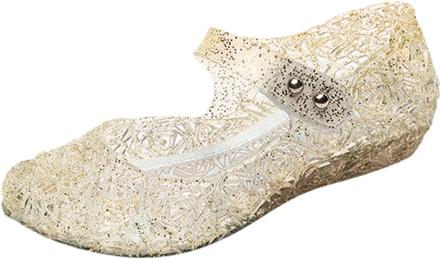 Jelly Sandals for Girls Kids Princess Glitter Mary Jane Shoes Summer Casual Wedding Dance Party Wedge Dress Sandal