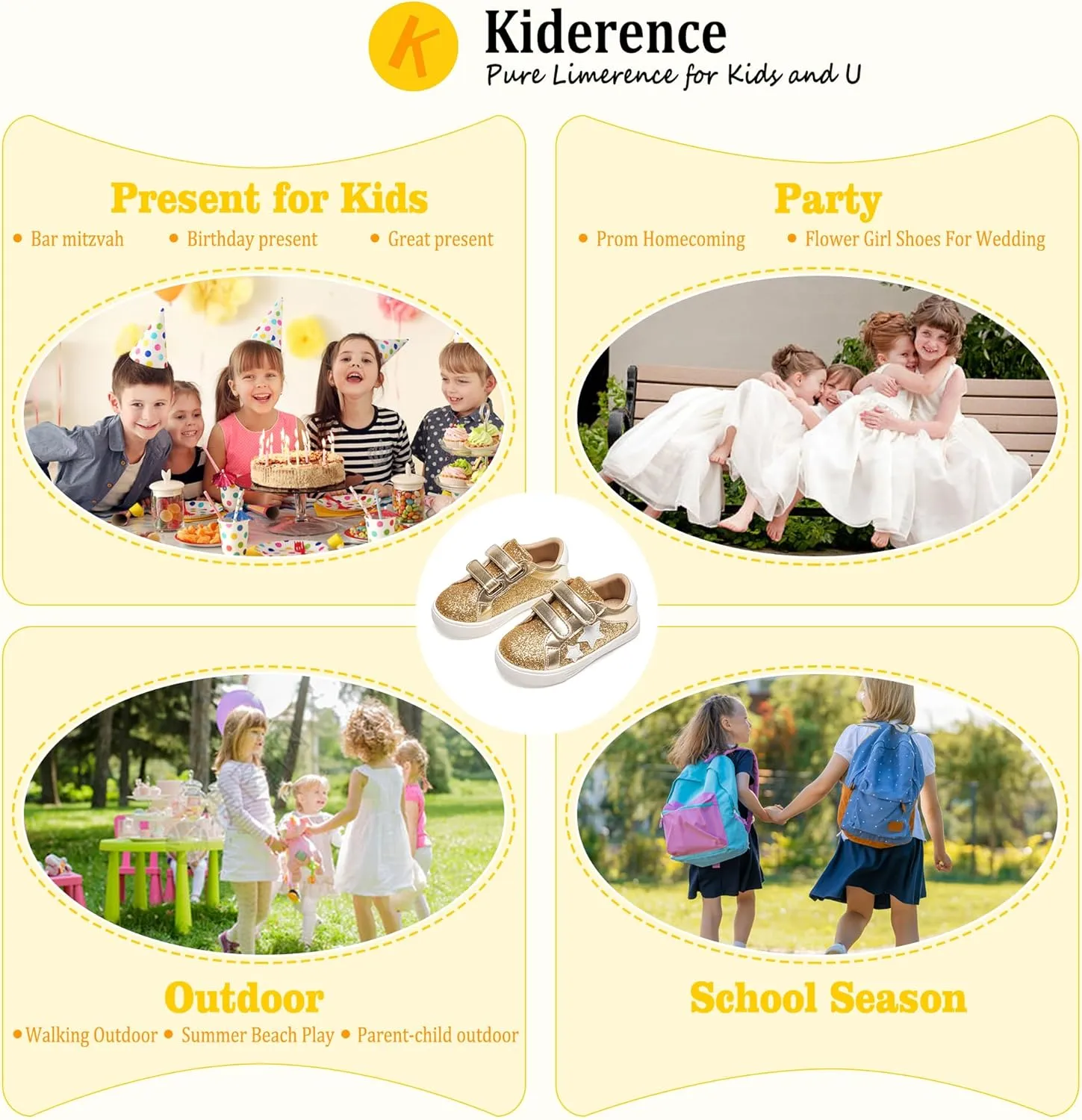 Kiderence Toddler Girls Sneakers Little Girls Running Sports Shoes(Toddler/Little Kids)