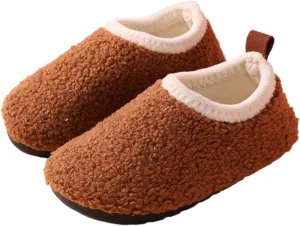 Kids Boys Girls Slippers House Booties Winter Indoor Warm Shoes Non Slip Sole Slippers Soft Plush Furry House Slip