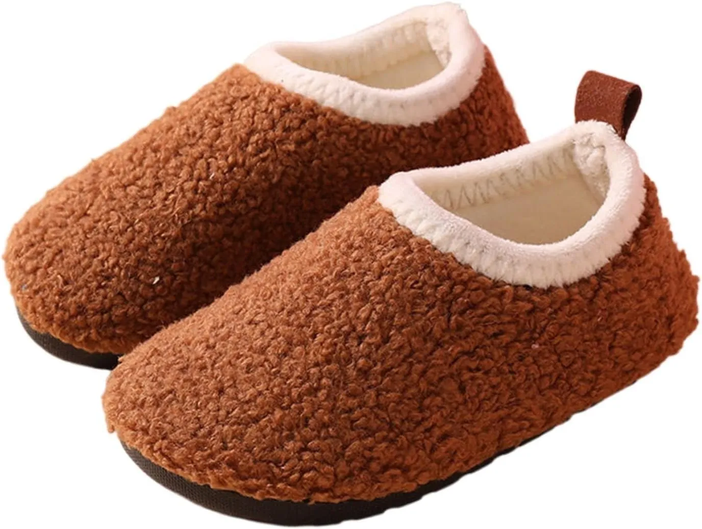 Kids Boys Girls Slippers House Booties Winter Indoor Warm Shoes Non Slip Sole Slippers Soft Plush Furry House Slip