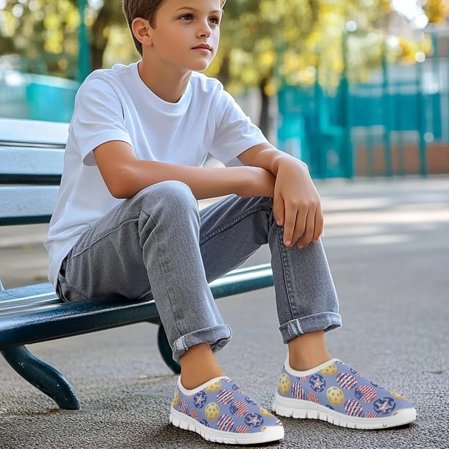 Kids Boys Girls Wide Barefoot Shoes Lightweight Slip-On Baby First Walker Sneakers Soft Anti-Slip Shoe for Party Size 11-15 White Sole
