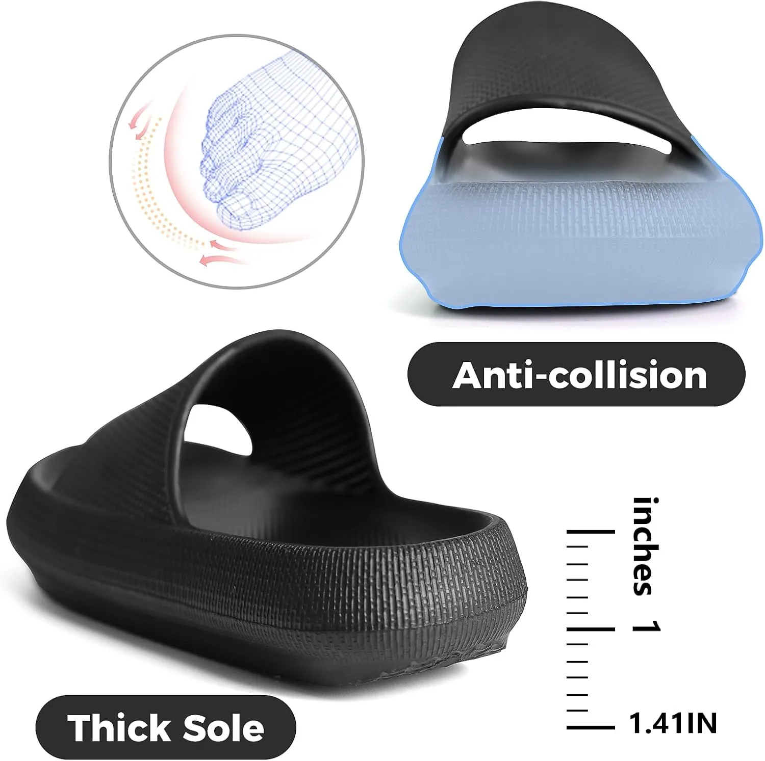 Kids Cloud Slides Boys Girls Flip Flops Slip On Beach Sandals Youth Pool Shower Shoes EVA Summer Slippers11 Little Kids - 6 Big Kids