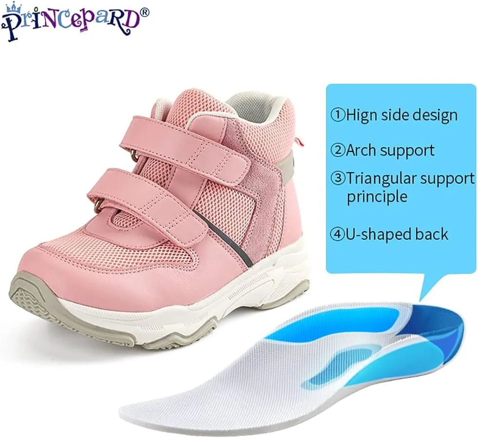 Kids Orthopedic Sneakers with Arch Support, Toddlers High-top Leisure Shoes for Boys and Girls with Flat Feet and Tiptoe Walking