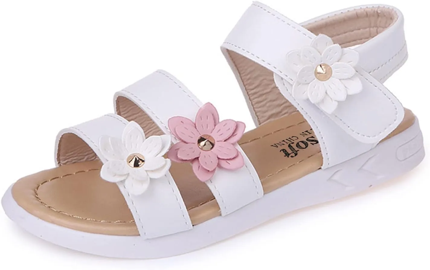 Kids Sandals Girls Toddler Girls Shoes Non-Slip Sandals Kids Rubber Baby Sandals Flower Baby Shoes