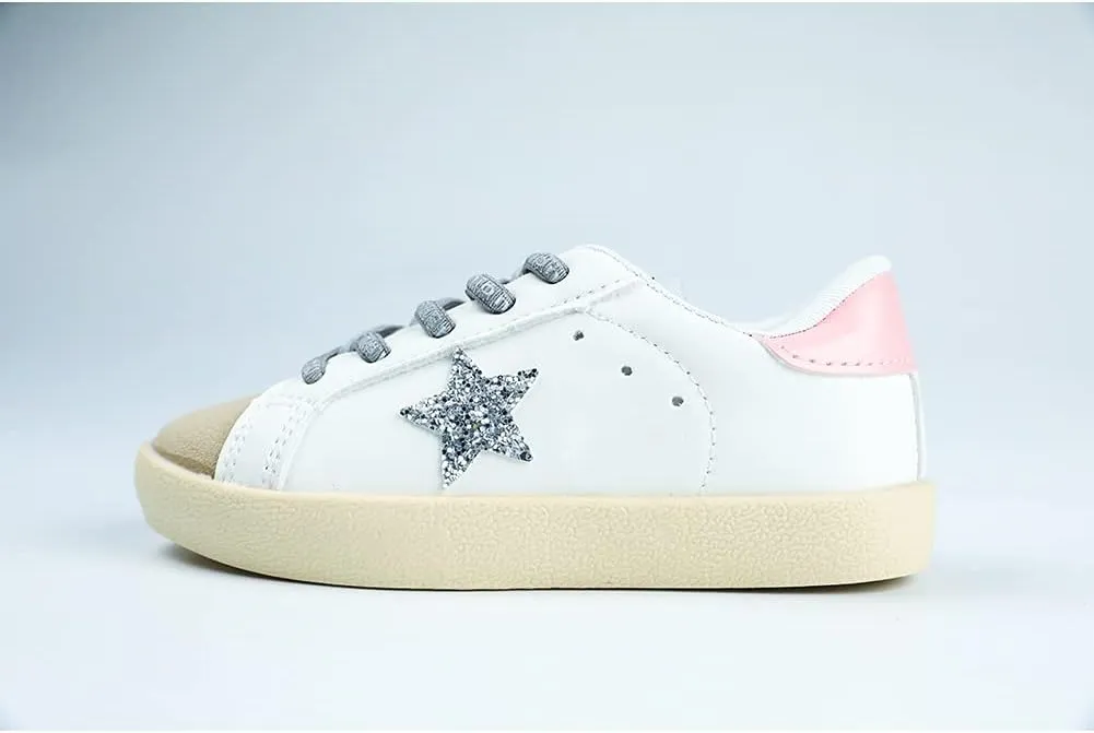 Kids Sparkle Star Sneakers Casual Sports Running Shoes for Girls Boys